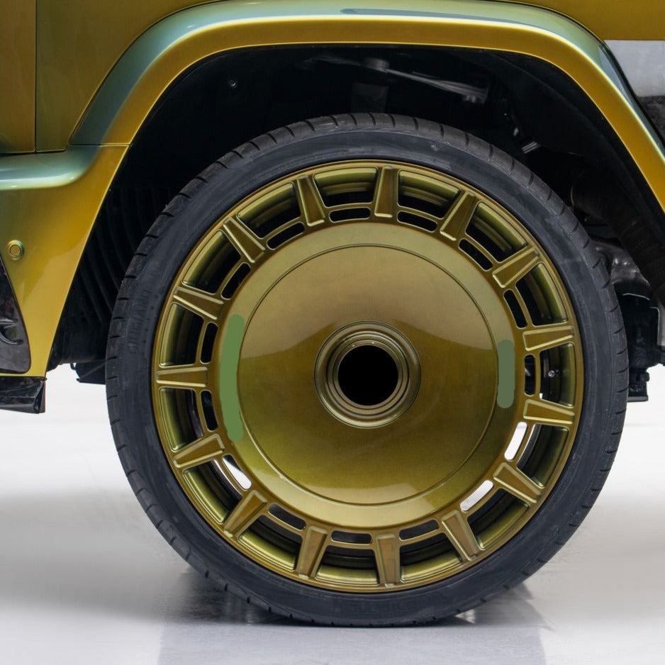 Mansory GRONOS COUPE design Wheels rims FD.15 for Mercedes G-class W463A W464 G63 G500 G400 with ROTATING CAPS Monoblock, Wheels fitment Specs: 24 x 10 ET 20 PCD: 5 x 130 Also available in 17 , 18 , 19 , 20 , 21 , 22 , 23 , 24 inch 6061-T6 aluminum Monoblock, 2-piece,