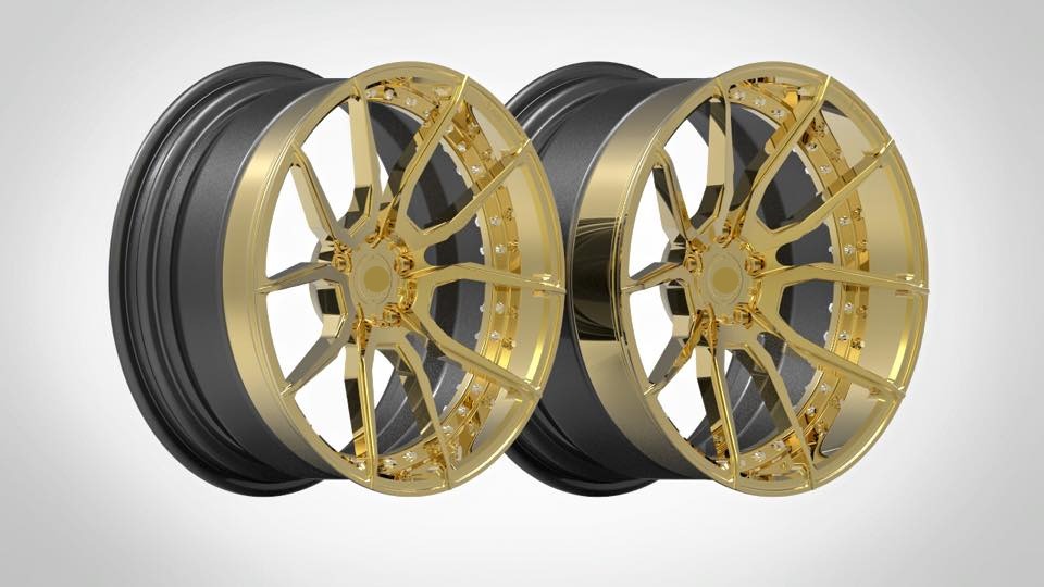 عجلات مصقولة مكونة من 3 قطع لسيارة فيراري F40
