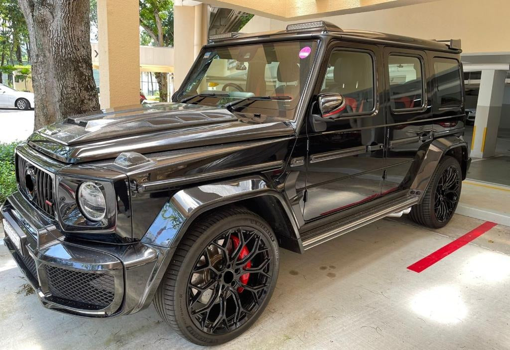 We produced premium quality forged wheels rims for MERCEDES BENZ G CLASS G63 G500 Our wheels sizes: Front 24 x 10 ET 20 Rear 24 x 10 ET 20 Finishing: Glossy Black Forged wheels can be produced in any wheel specs by your inquiries and we can provide our specs