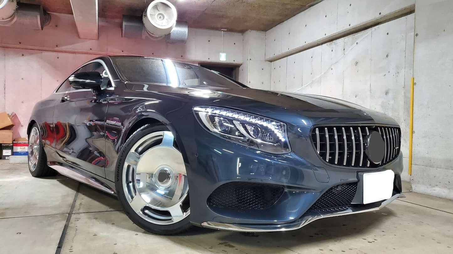 We produced premium quality forged wheels rims for MERCEDES BENZ S CLASS COUPE S63 COUPE Our wheels sizes: Front 20 x 8.5 ET 39 Rear 20 x 9.5 ET 39 Finishing: Chrome Forged wheels can be produced in any wheel specs by your inquiries and we can provide our specs