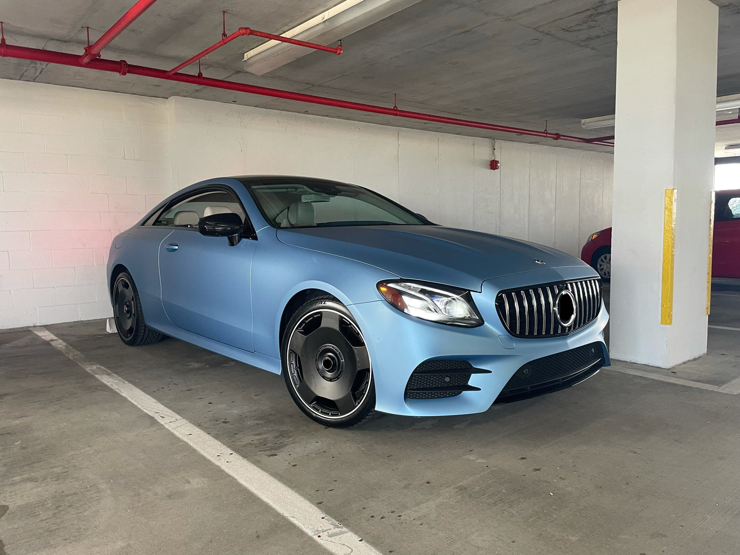 AMG GT OEM WHEELS We produced premium quality forged wheels rims for MERCEDES BENZ E CLASS E450 COUPE C238 Our wheels sizes: Front 20 x 8 ET 43 Rear 20 x 9 ET 49 Finishing: Matt Black Forged wheels can be produced in any wheel specs by your inquiries and we can provide our specs