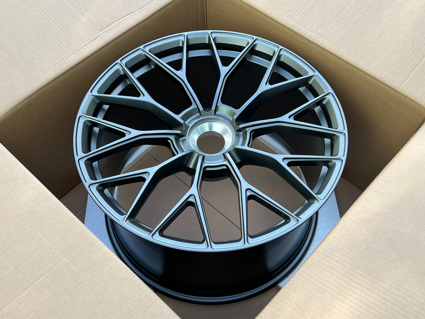 We manufacture premium quality forged wheels rims for PORSCHE 911 992 GTS TARGA TURBO S GT3 in any design, size, color. Wheels size: in 20 x 9 ET 46 in 21 x 12 ET 64 PCD: CENTERLOCK CB: CENTERLOCK FINISH: MATTE BLACK Forged wheels can be produced in any wheel specs by your inquiries and we can provide our specs